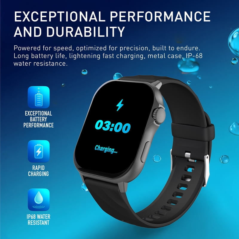 Unisex AMOLED Touchscreen Smartwatch with Silicone Band - Fitness & Health