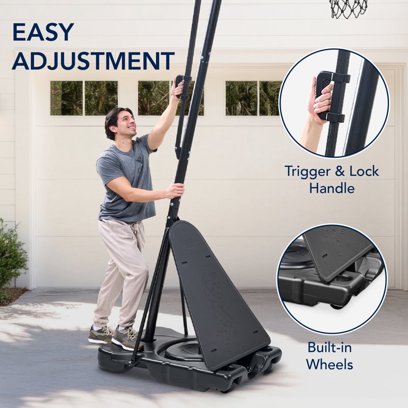 Adjustable Portable Basketball Hoop with Shatterproof Backboard & Ball Return