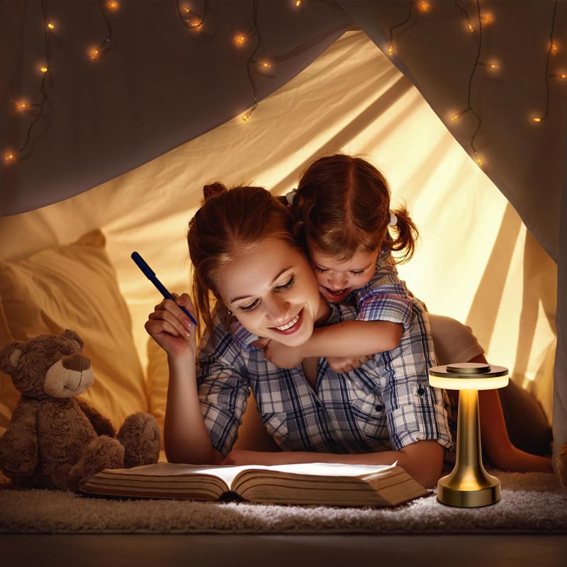 Cordless Rechargeable LED Table Lamp with Touch Dimming - Portable Nightstand Light