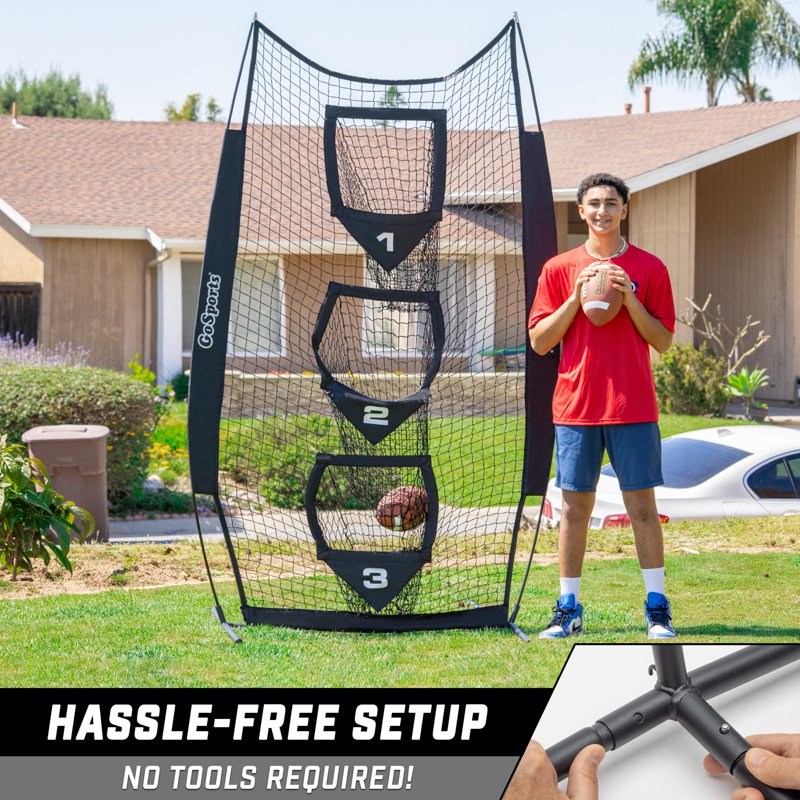 Football Throwing Target Net 8x4 ft Practice Passing Accuracy Training Equipment