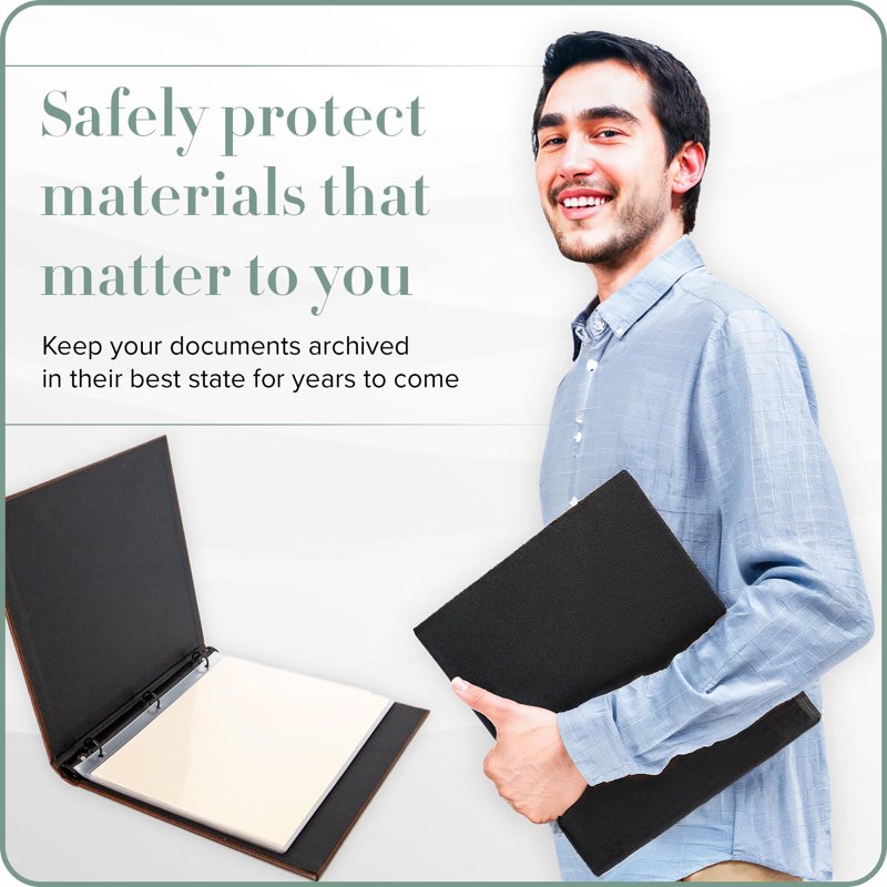 Clear Sheet Protectors for 3 Ring Binders - 8.5x11 Inch, Archival Safe, 5 Sheets