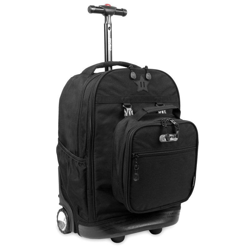 Kids Rolling Backpack with Detachable Lunch Bag - School Travel Gear