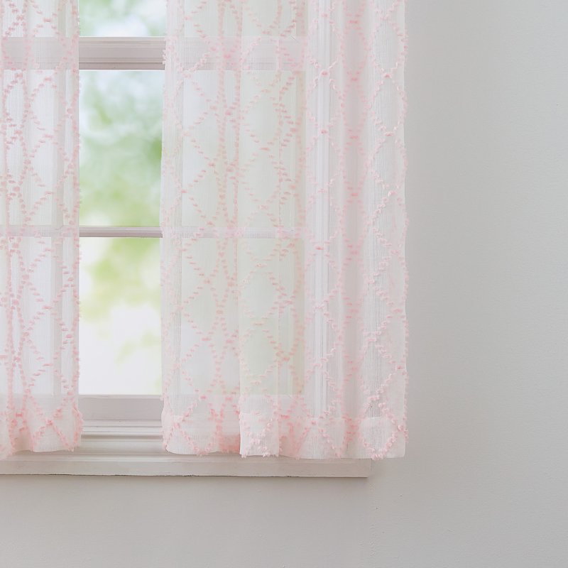 Kids Room Sheer Curtain Panel with Diamond Pattern - Multiple Sizes & Styles
