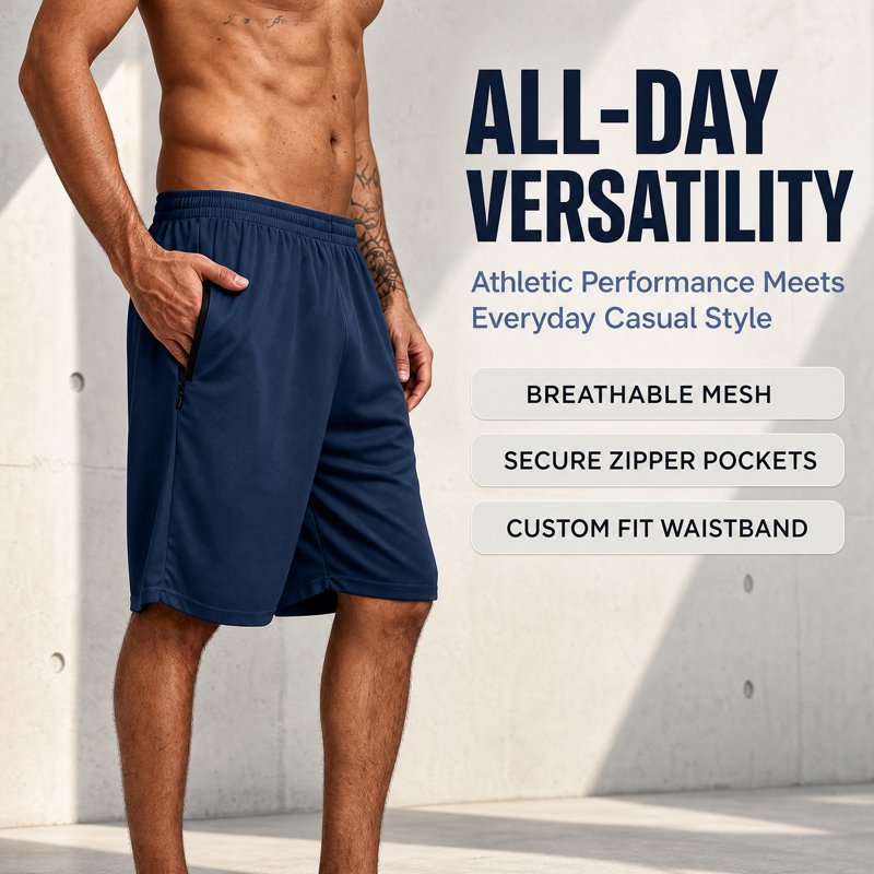 Men's Athletic Gym Shorts 5 Pack Quick Dry Workout Shorts with Pockets