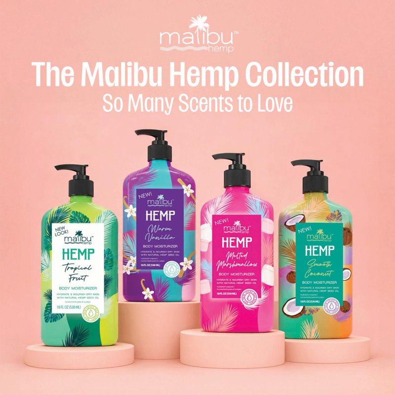 Hemp & Coconut Moisturizer - Nourishing Body Lotion for Dry Skin 18oz