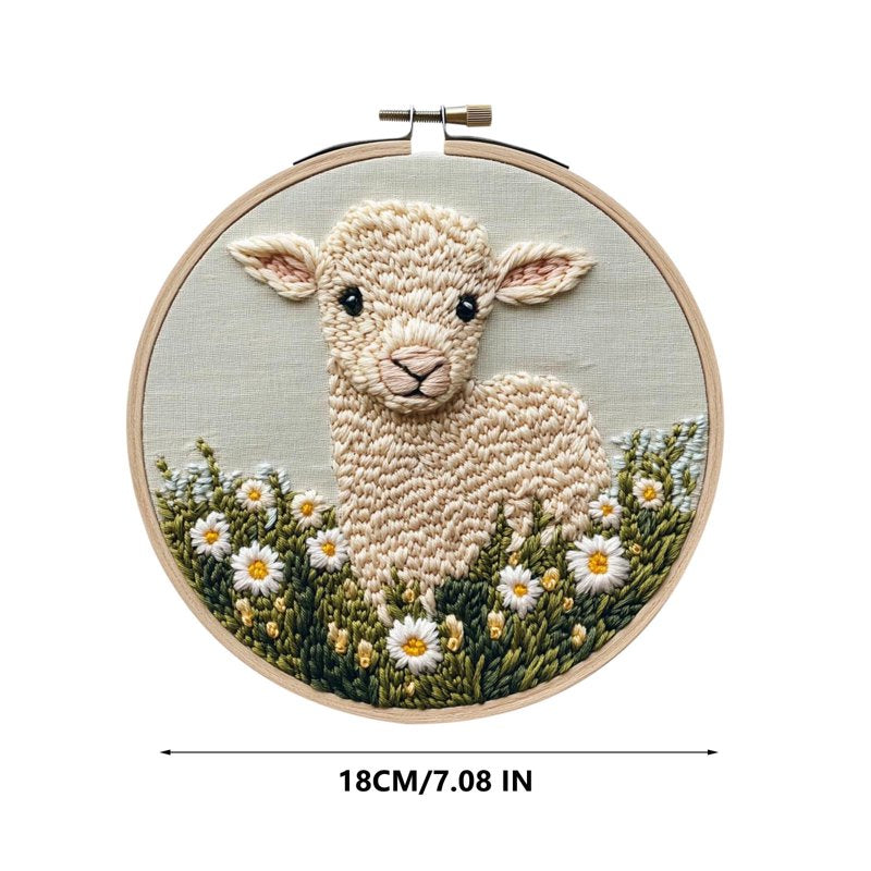 Punch Needle Kit for Beginners - DIY Craft Embroidery Hoop Set with Instructions