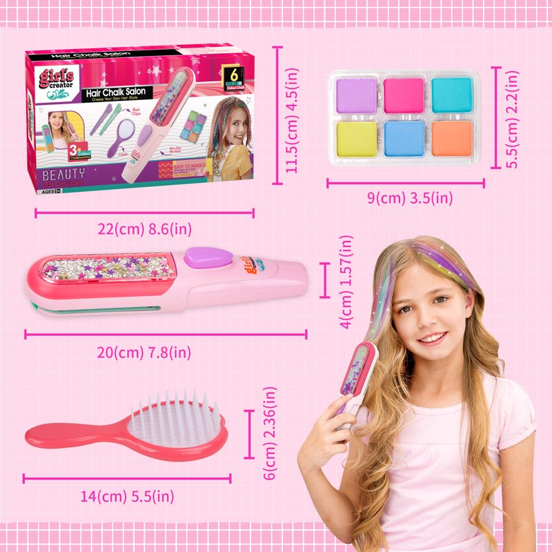 Kids Hair Chalk Set for Girls and Boys - Temporary Color & Party Gifts
