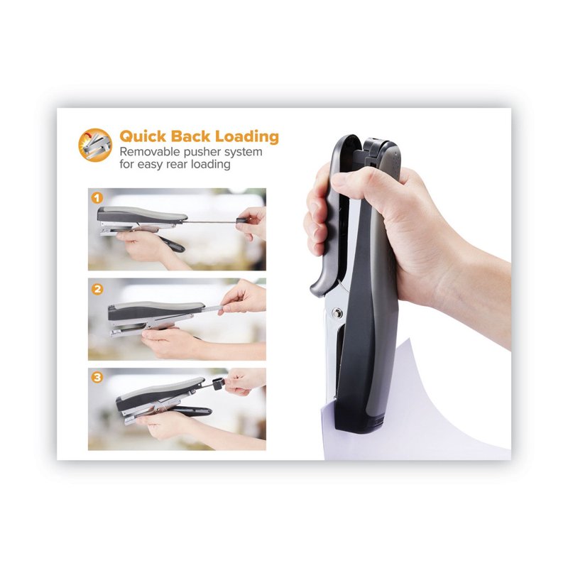 Standard Plier Stapler - Black and Gray, Easy Squeeze, No-Jam Technology