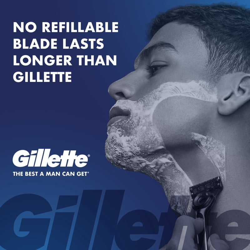 Gillette Razor with Exfoliating Bar & 2 Refills - Stand Included
