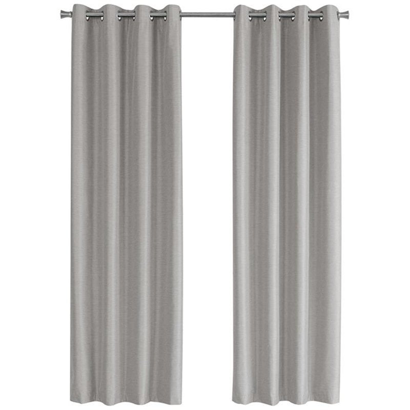 Thermal Insulation Grommet Curtain Panel Set - Grey, 54x84 Inches