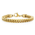 Gold Plated Franco Chain Bracelet Hypoallergenic Waterproof Jewelry