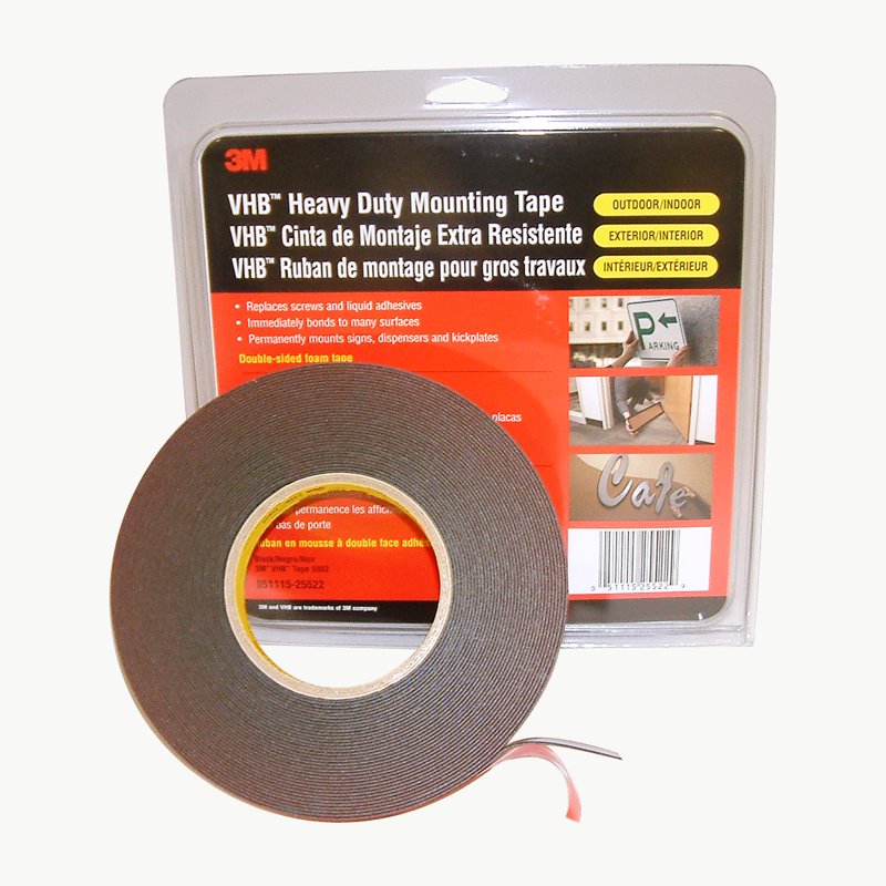 3M 5952 VHB Double Sided Foam Mounting Tape - Heavy Duty Black, 15 Yards