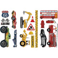 Car Theme Furniture Transfer Stickers 6x12 Inch Wall Art Decals Set of 3
