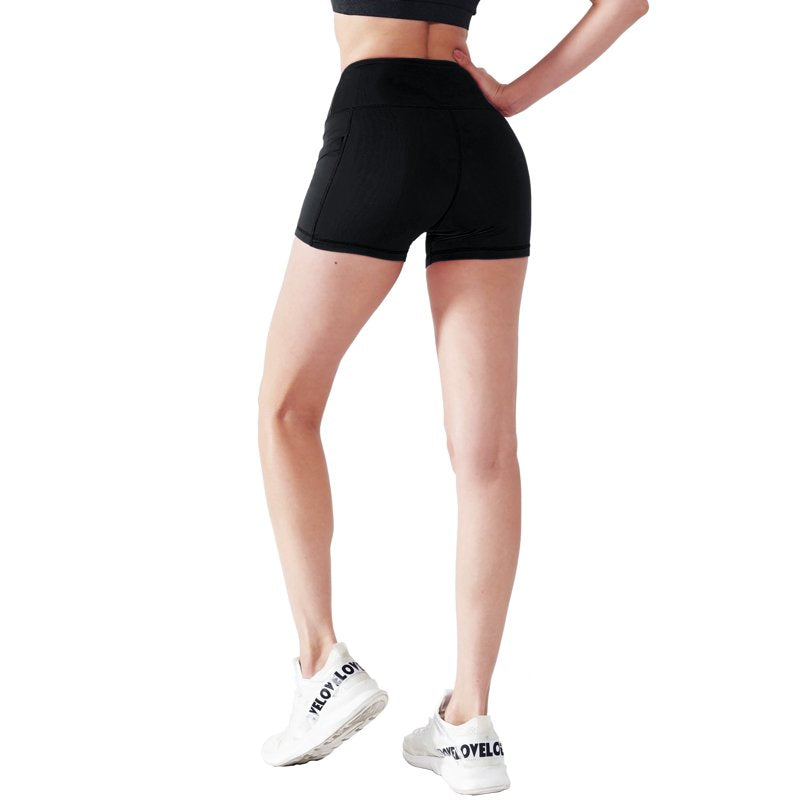 High Waist Women's Athletic Shorts 3-Pack with Pockets for Yoga & Workout