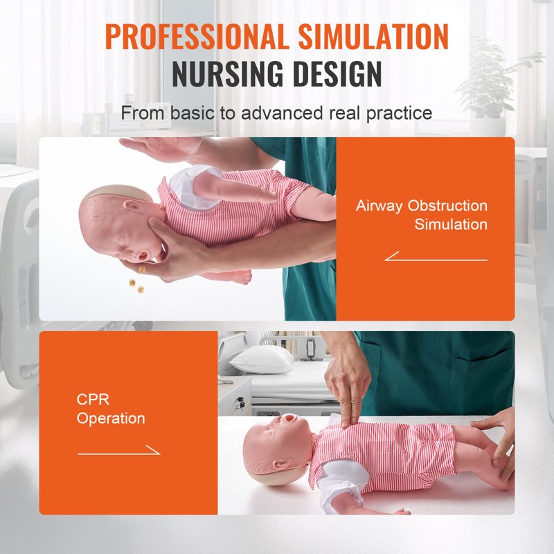 Infant CPR and Heimlich Practice Manikin - Baby Airway Management Training Model