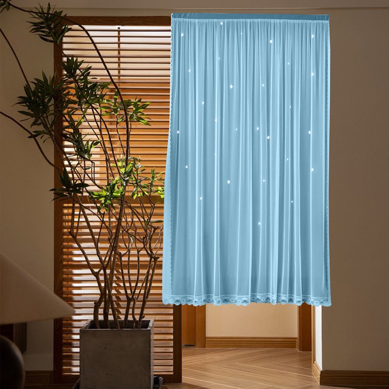 Blackout Star Curtains for Bedroom and Kids Room - Double Layer Window Decor