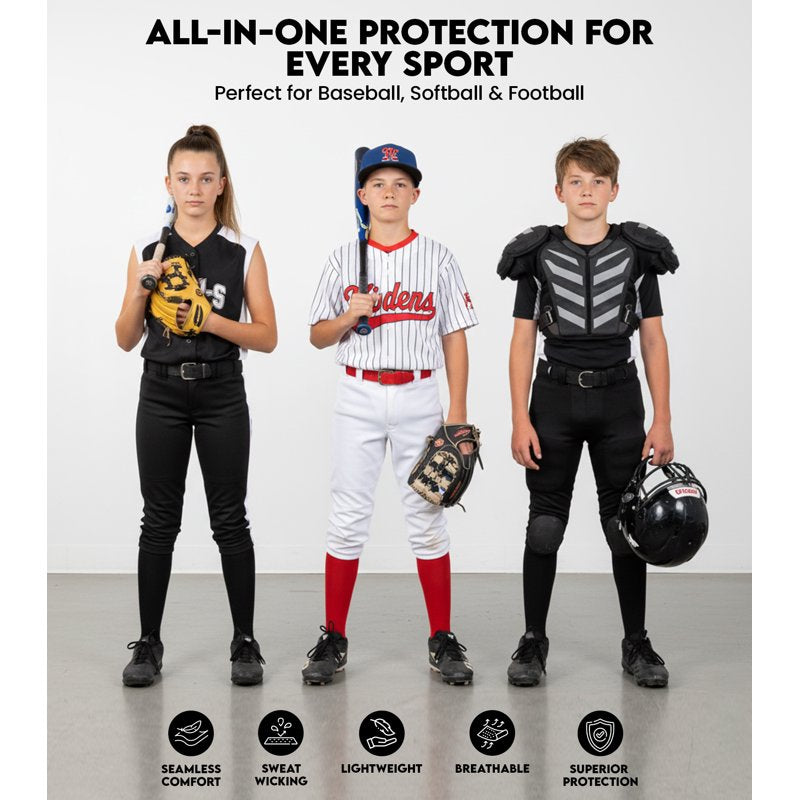 Youth Baseball Chest Protector with Impact-Dispersing Padding & Breathable Mesh