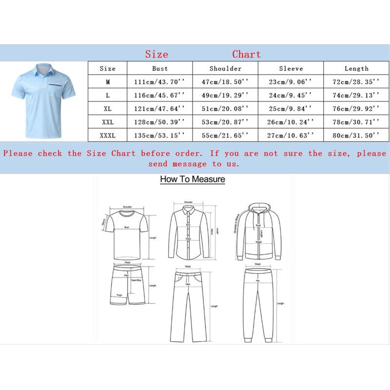 Men's Breathable Polo Shirts with Pocket – Comfortable Casual T-Shirts