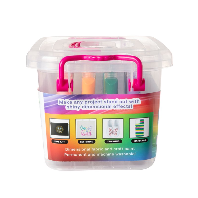 Fabric Paint Set with 16 Colors, 3D Dimensional & Washable for Crafts