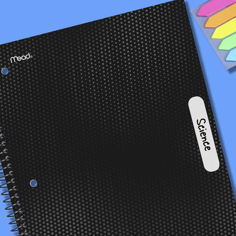 1 Subject Spiral Notebook - College Ruled, 8.5 x 11 Inches, Black, 100 Sheets