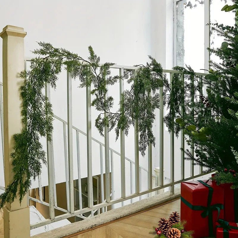 6.2FT Christmas Pine Garland - Real Touch Artificial Greenery for Holiday Decor