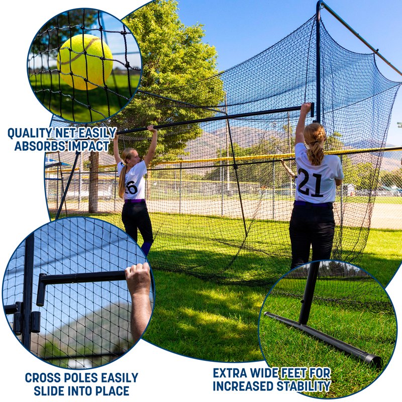 40ft Collapsible Baseball Batting Cage with Heavy-Duty Steel Frame & UV Net for Indoor Outdoor Training