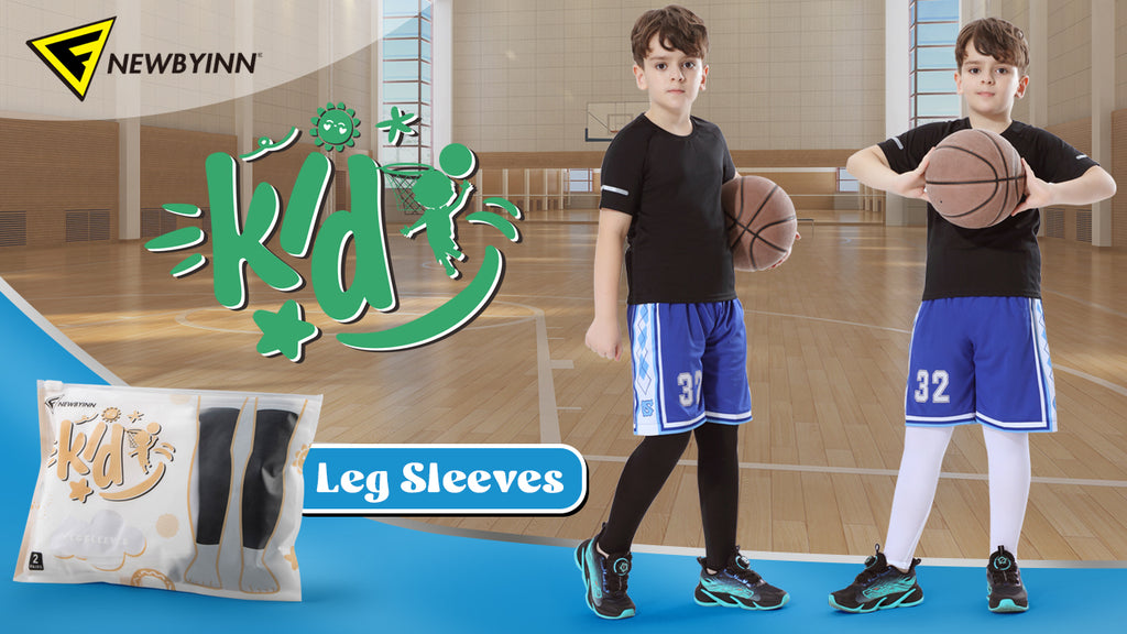 Kids Compression Leg Sleeves 2 Pairs Youth Sports Protective Gear
