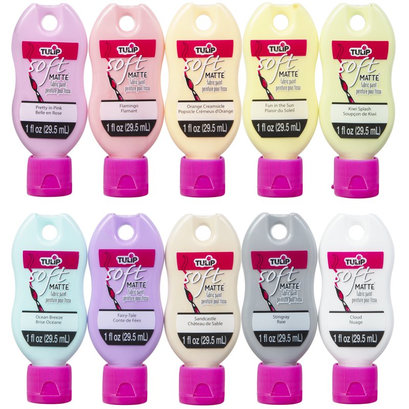 Pastel Fabric Paint Set - 10 Colors, Matte Finish, Permanent & Flexible