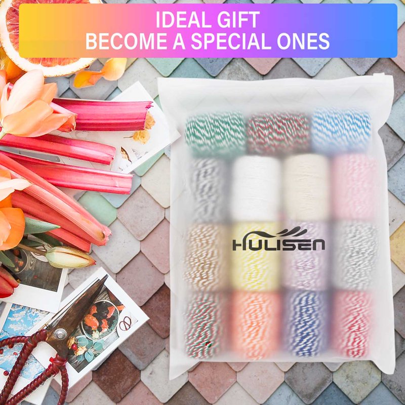 Cotton Twine String 15 Rolls 2mm Craft Cord for Gift Wrapping & DIY Projects