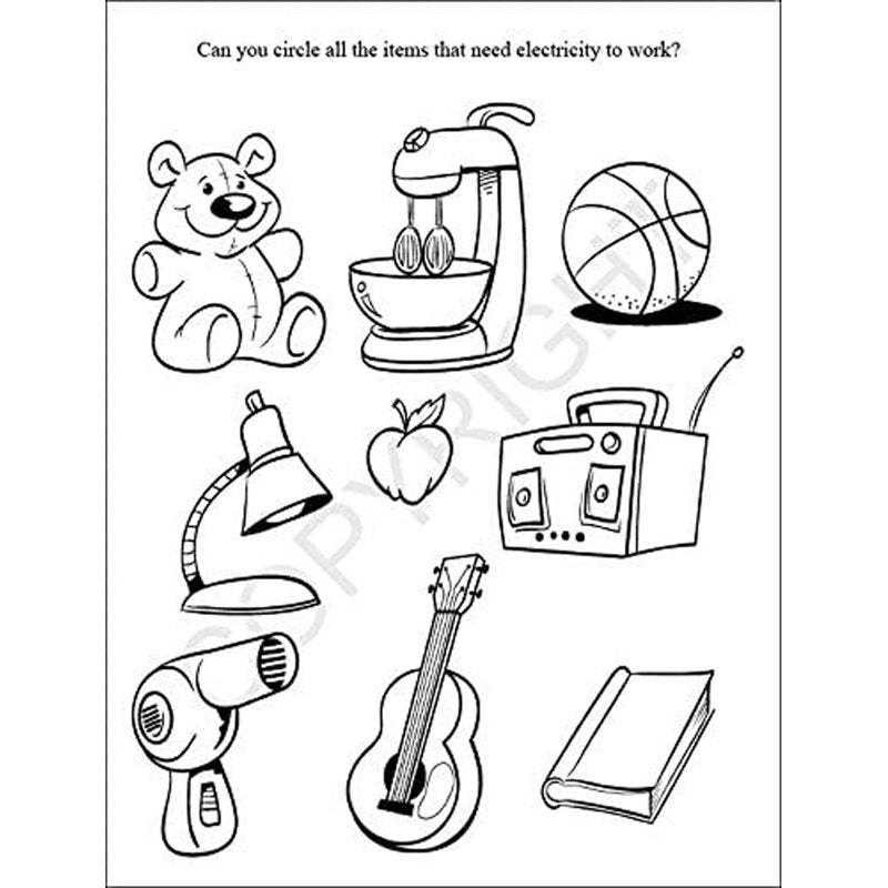 25 Pack Educational Safety Coloring & Activity Books for Kids – Electricity & Gas Awareness