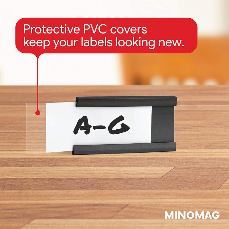 Magnetic Label Holders Set of 25 - Slot Loading Data Card Organizers for Metal Surfaces