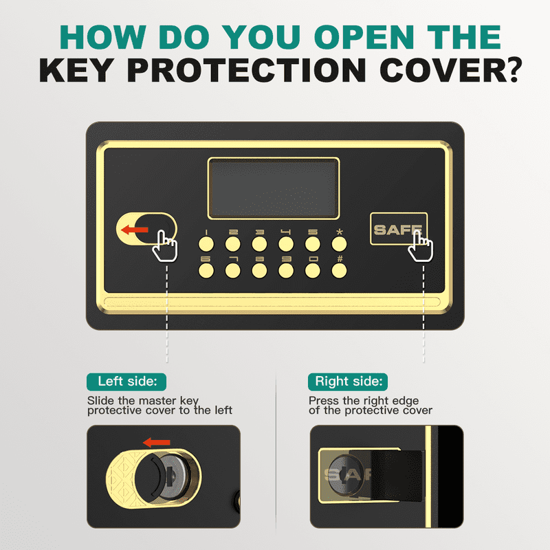 Home Security Safe Box with Digital Keypad, Fireproof Waterproof Bag, 1.5 Cu ft