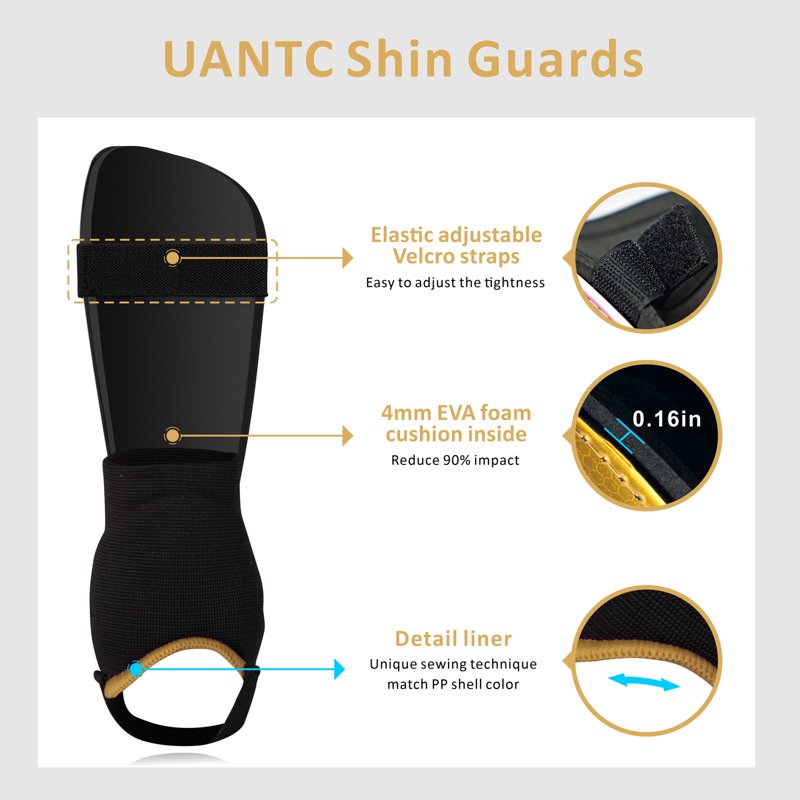 Shin Guards with Ankle Protection for Kids - Adjustable Youth Soccer Guards XS