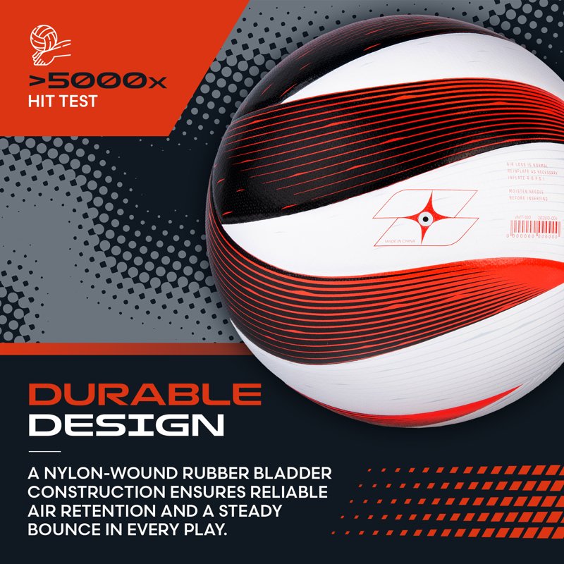 Size 5 Match Volleyball with Premium PU Cover for Indoor Outdoor Play
