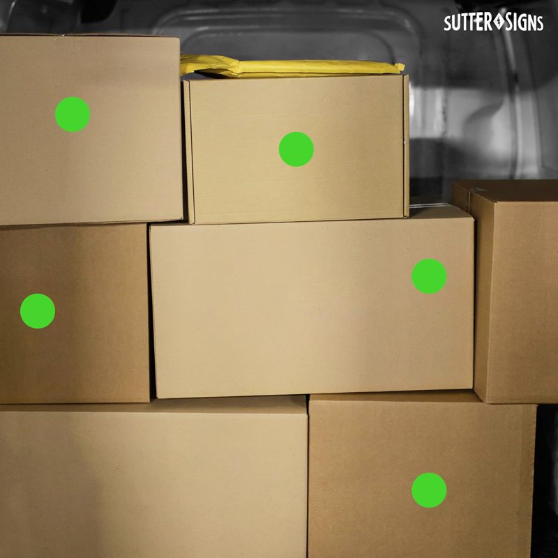 Neon Green Dot Sticker Labels Roll - 2 Inch Inventory & Organization Labels, 300 Pack