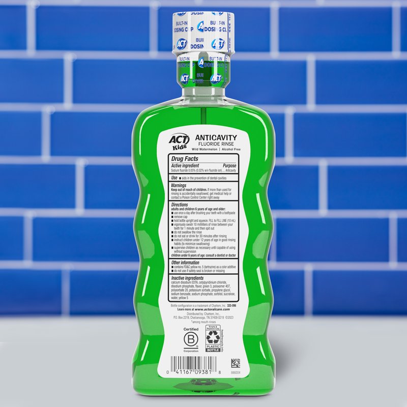 Kids Fluoride Mouthwash - Anticavity, Sugar-Free, Alcohol-Free, 16.9 fl oz