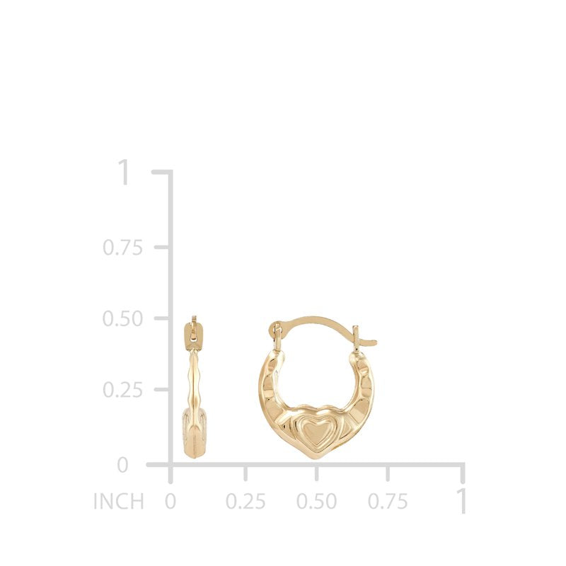 Kids 10K Yellow Gold Heart Hoop Earrings - Lightweight & Fun Jewelry