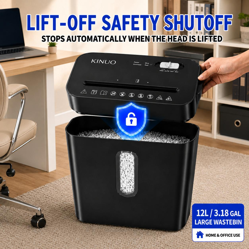 6-Sheet Cross-Cut Paper and Credit Card Shredder with 3.43-Gallon Bin for Home Office