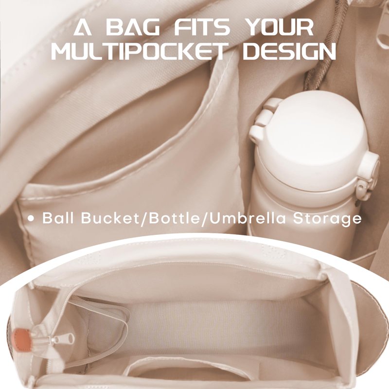 Luzz Pickleball Bag Tote - White Cream Tennis/ pickleball Shoulder Bag for Men & Women