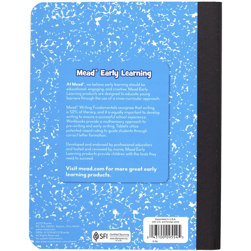 Primary Student Journal for Grades K-2 - Half Page Ruled, 100 Sheets, 12 Pack