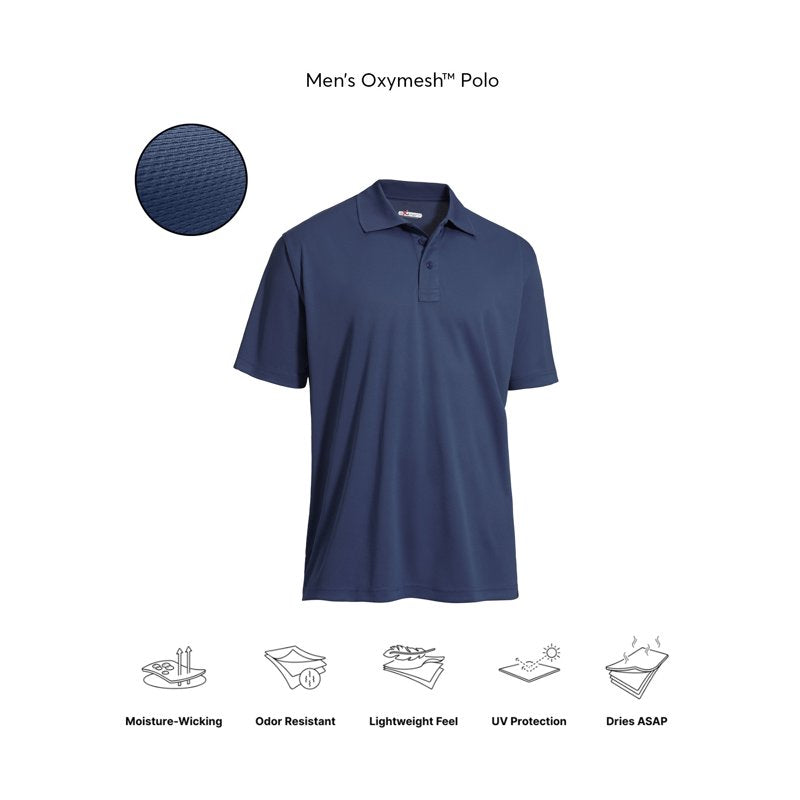 Men's Athletic Polo Shirt with Oxymesh™ Fabric & Sweat-Wicking Technology