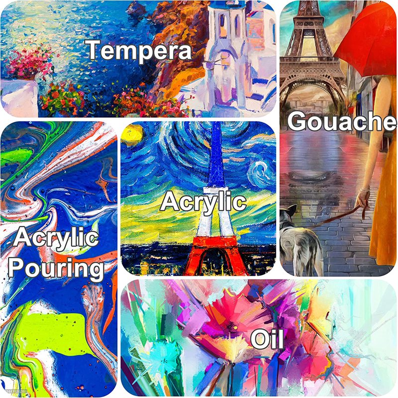 30x40 Inch Art Canvas Pack - 3 Acid-Free Cotton Stretched Canvases for Painting