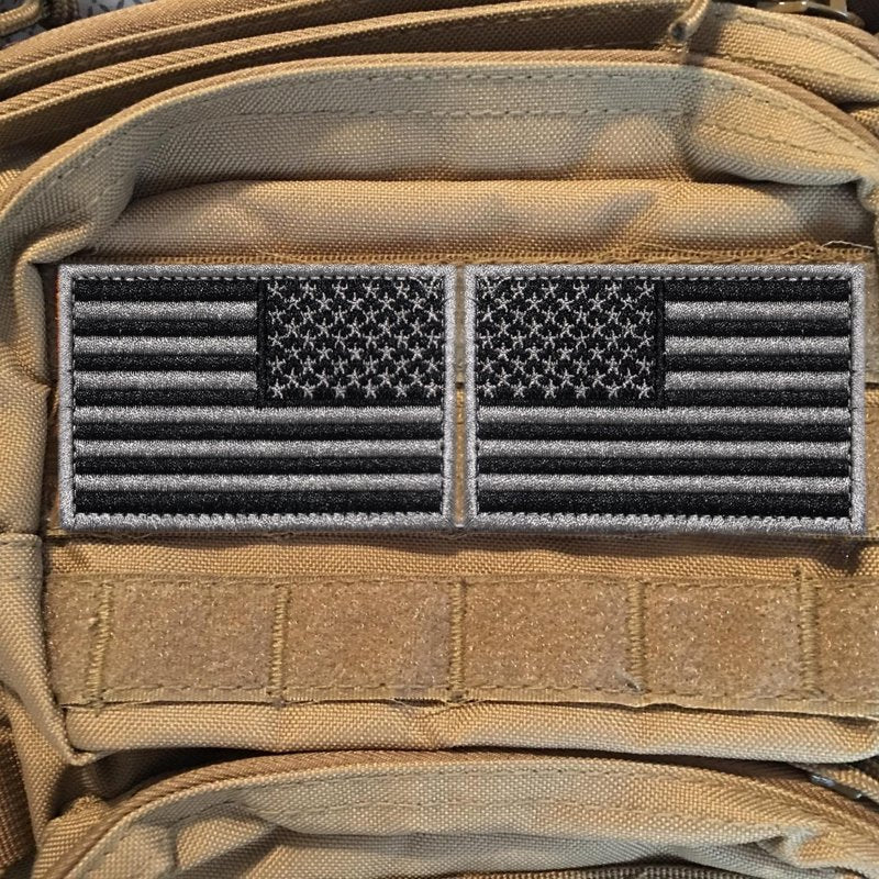 Military Tactical USA Flag Patches 2 Pack - Embroidered Uniform Emblems for Hats & Gear