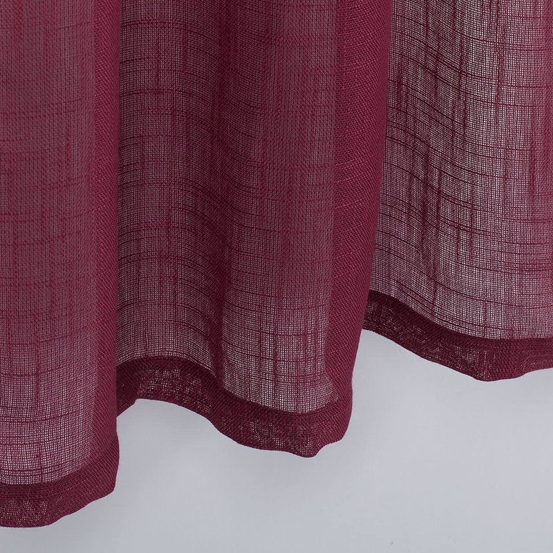Linen Window Valance Semi Sheer Top Treatment for Small Windows - 52x18 inches