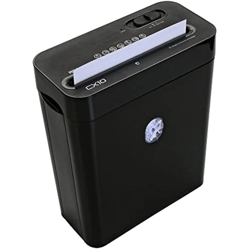 Personal Crosscut Paper Shredder 10 Sheet Capacity with Waste Bin