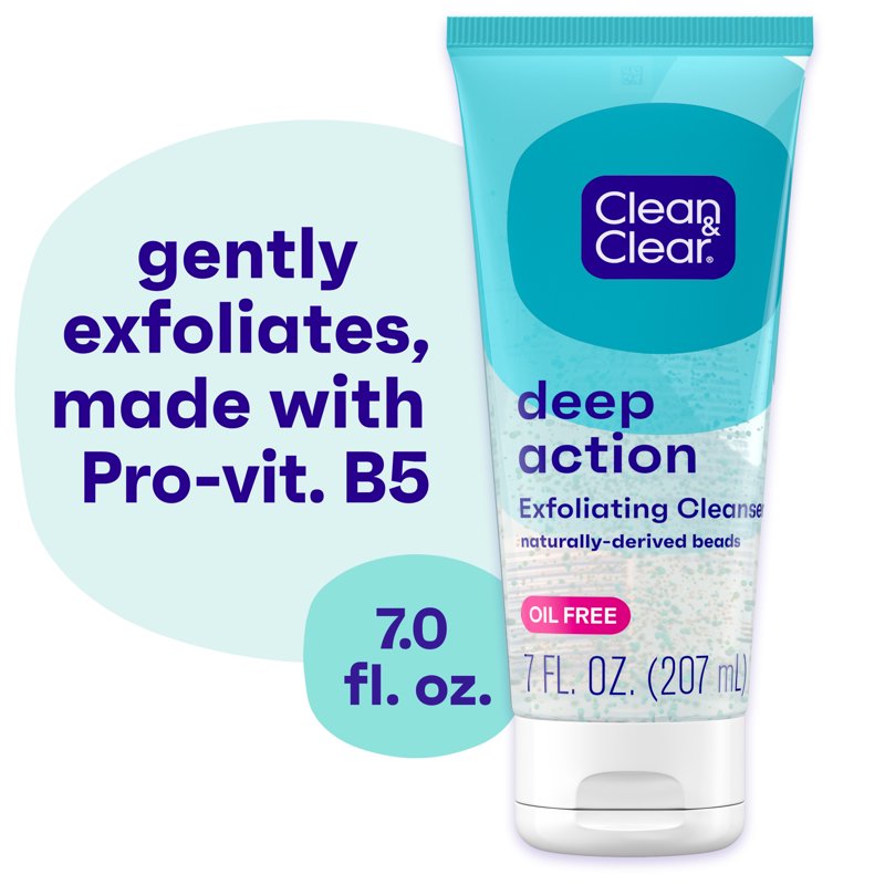 Deep Action Oil-Free Exfoliating Acne Face Wash - 7oz, Pack of 2