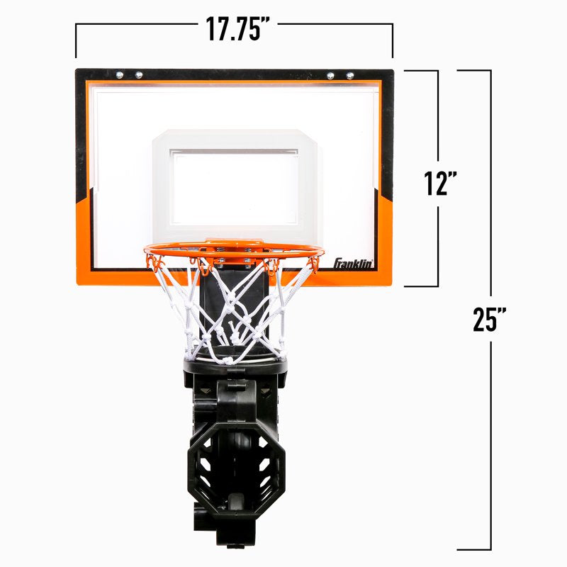 Over The Door Basketball Hoop with Motorized Ball Return - Shatterproof Backboard & Mini Foam Balls