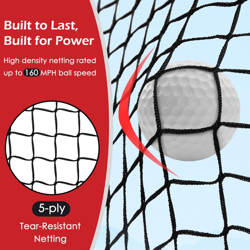 Bearwill 10x7 ft Golf Practice Net with Mat, Target Cloth & Carry Bag