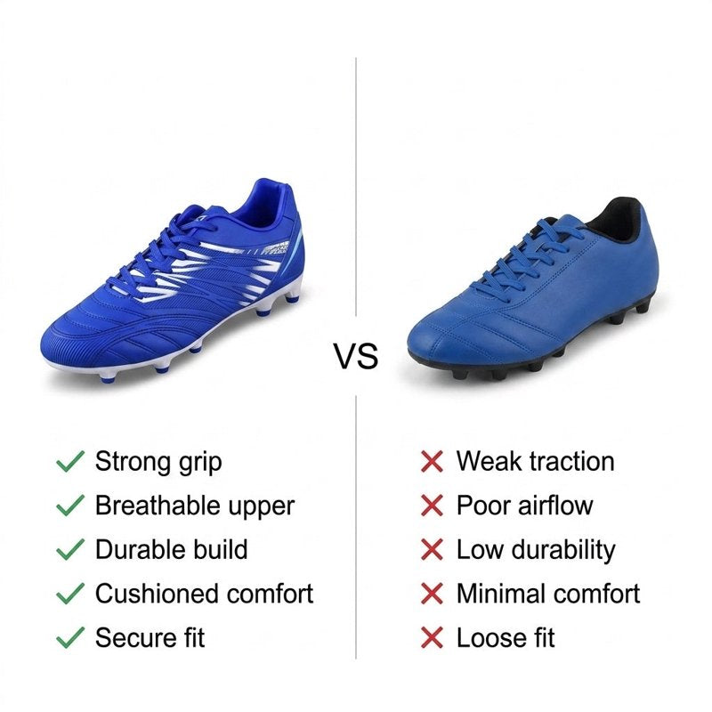 Vizari Valencia FG Soccer Cleats - Wide Fit Men & Women Royal White 10