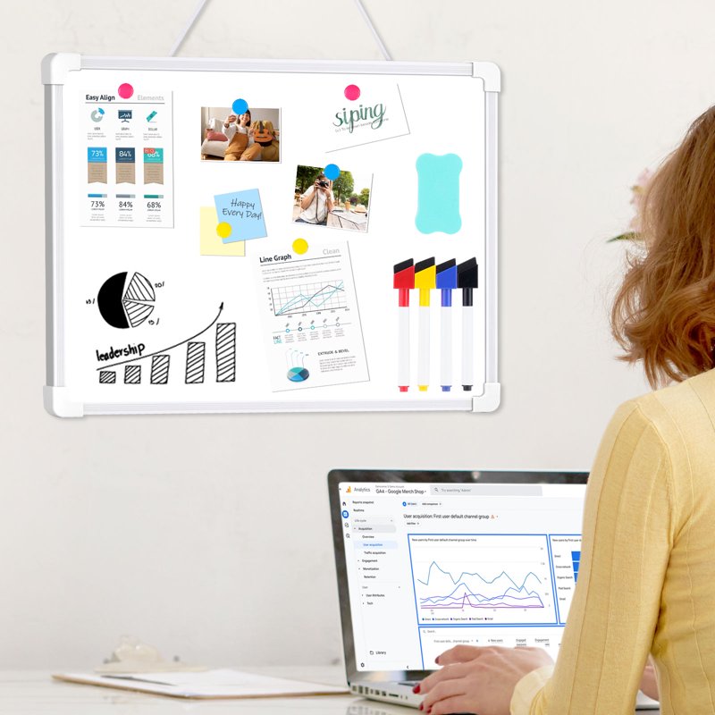 Magnetic Whiteboard Dry Erase Board 16x12 Inch Wall Sign for Office Home Classroom